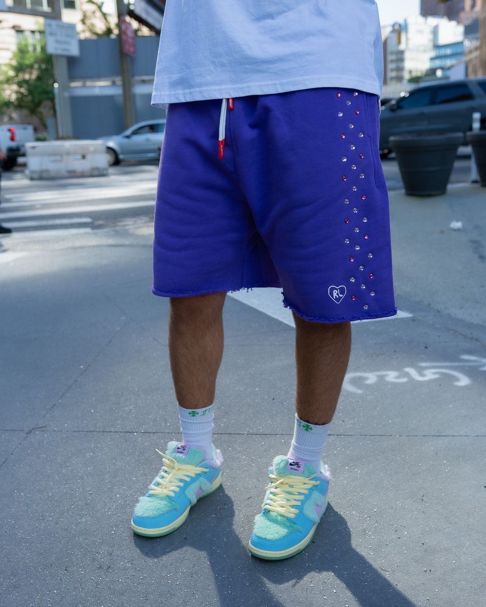 Stoned Sweat Shorts - Purple