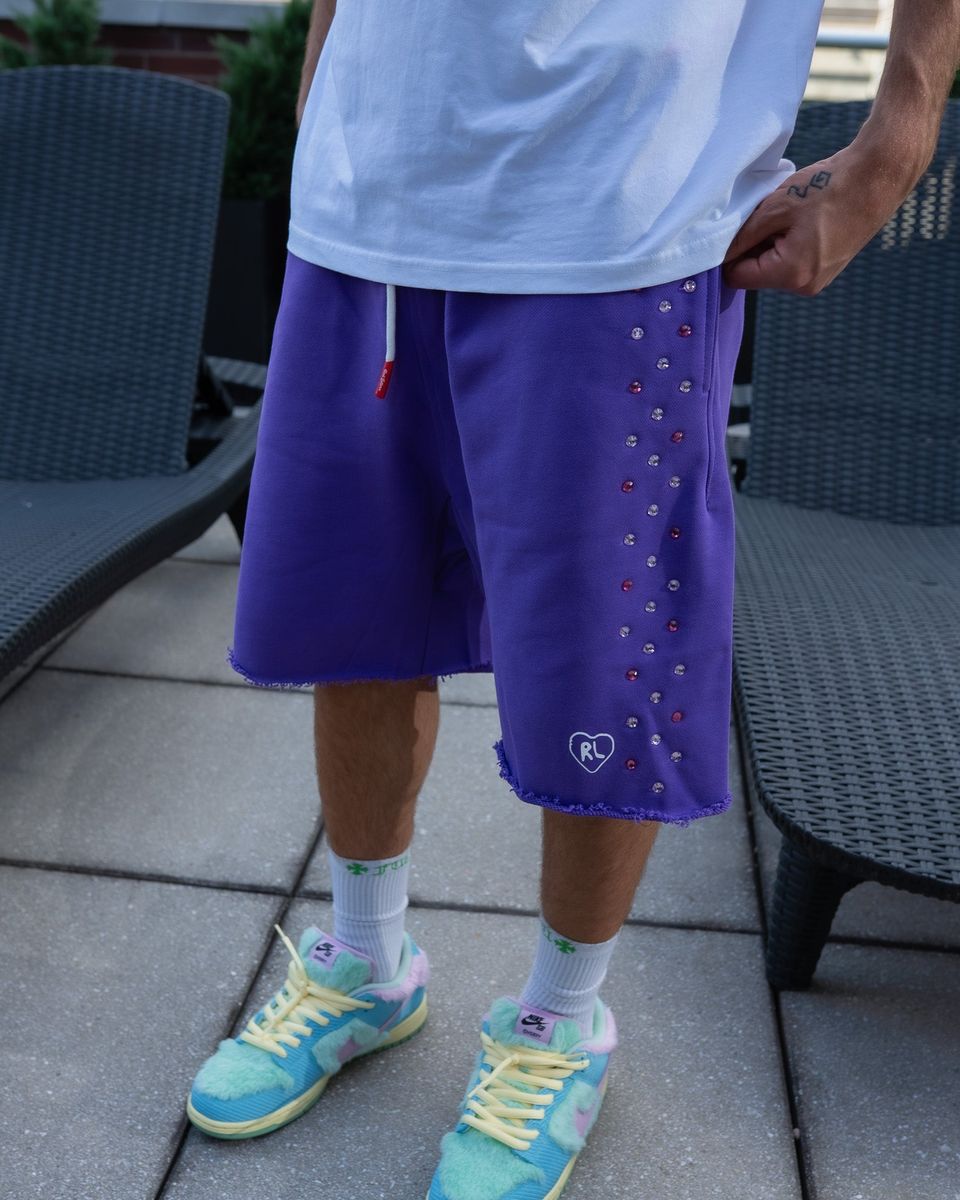 Stoned Sweat Shorts - Purple