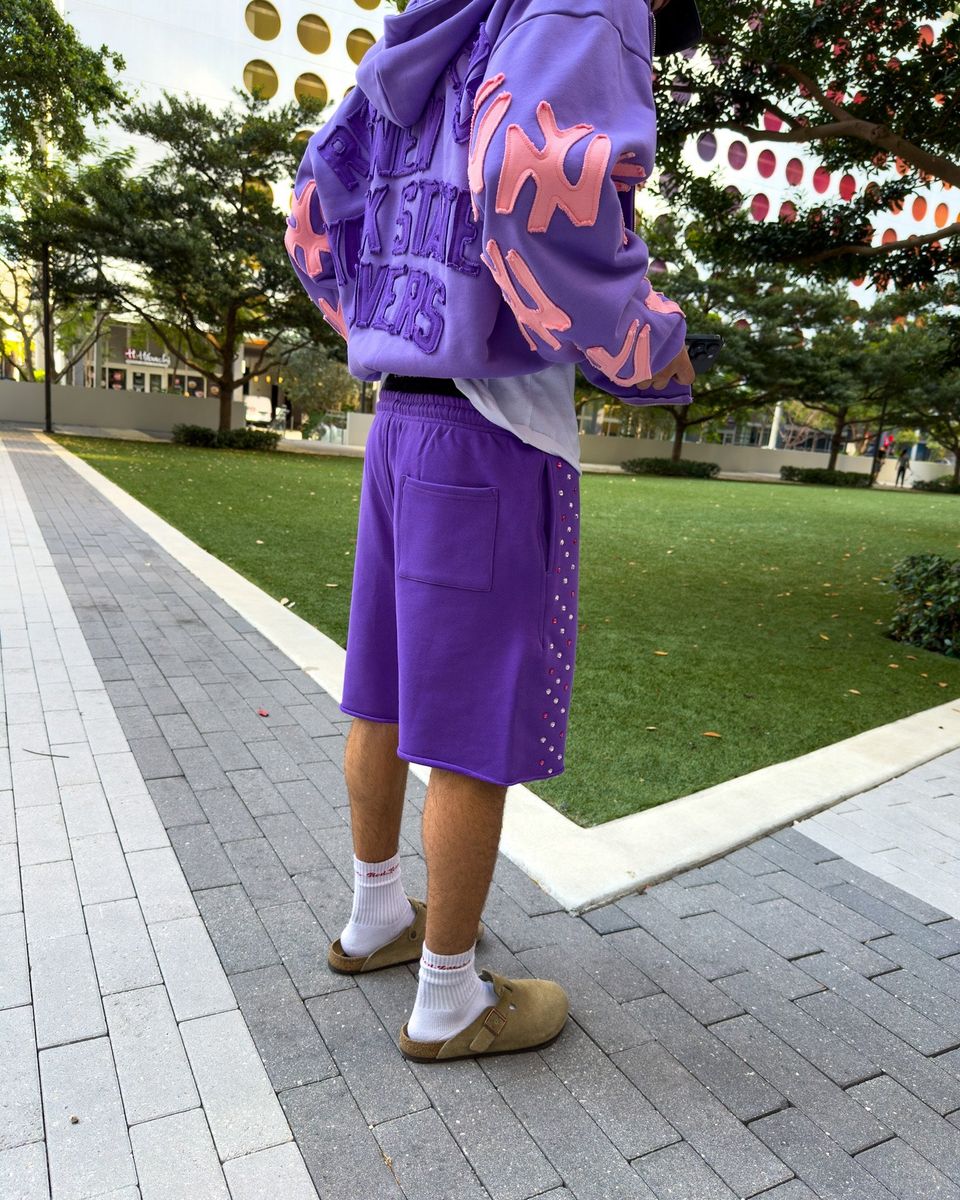 Stoned Sweat Shorts - Purple