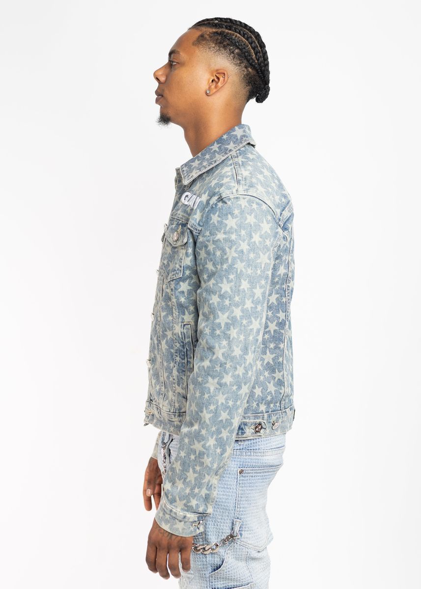 Guapi Vintage Blue Stars Denim Jacket