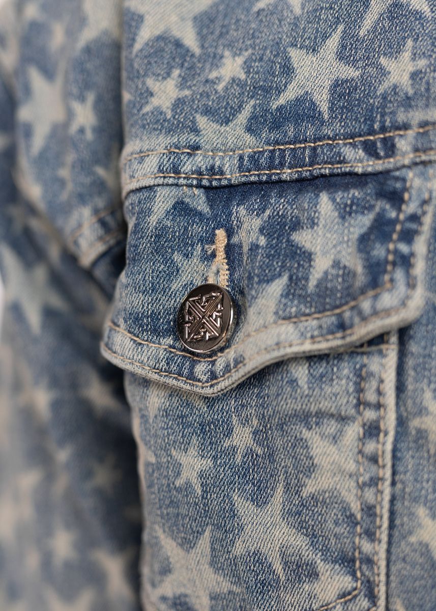 Guapi Vintage Blue Stars Denim Jacket