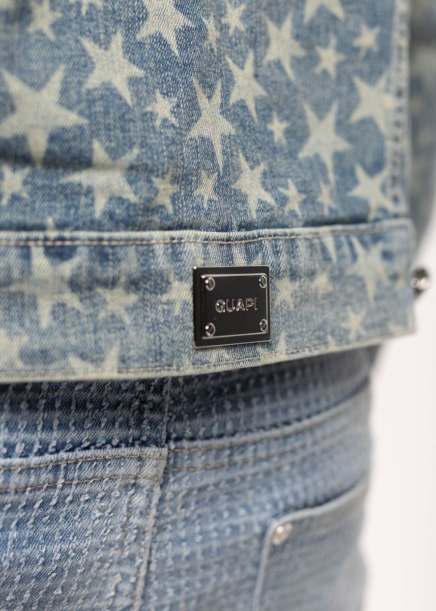 Guapi Vintage Blue Stars Denim Jacket