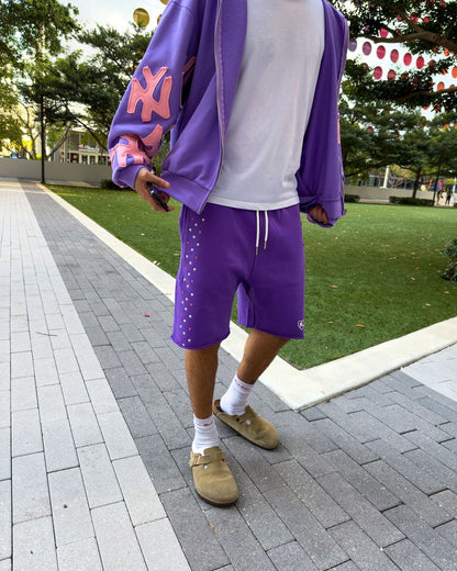 Stoned Sweat Shorts - Purple