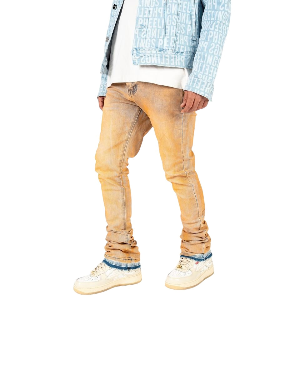 "UNLEASHED PHEELINGS" FLARE STACK DENIM