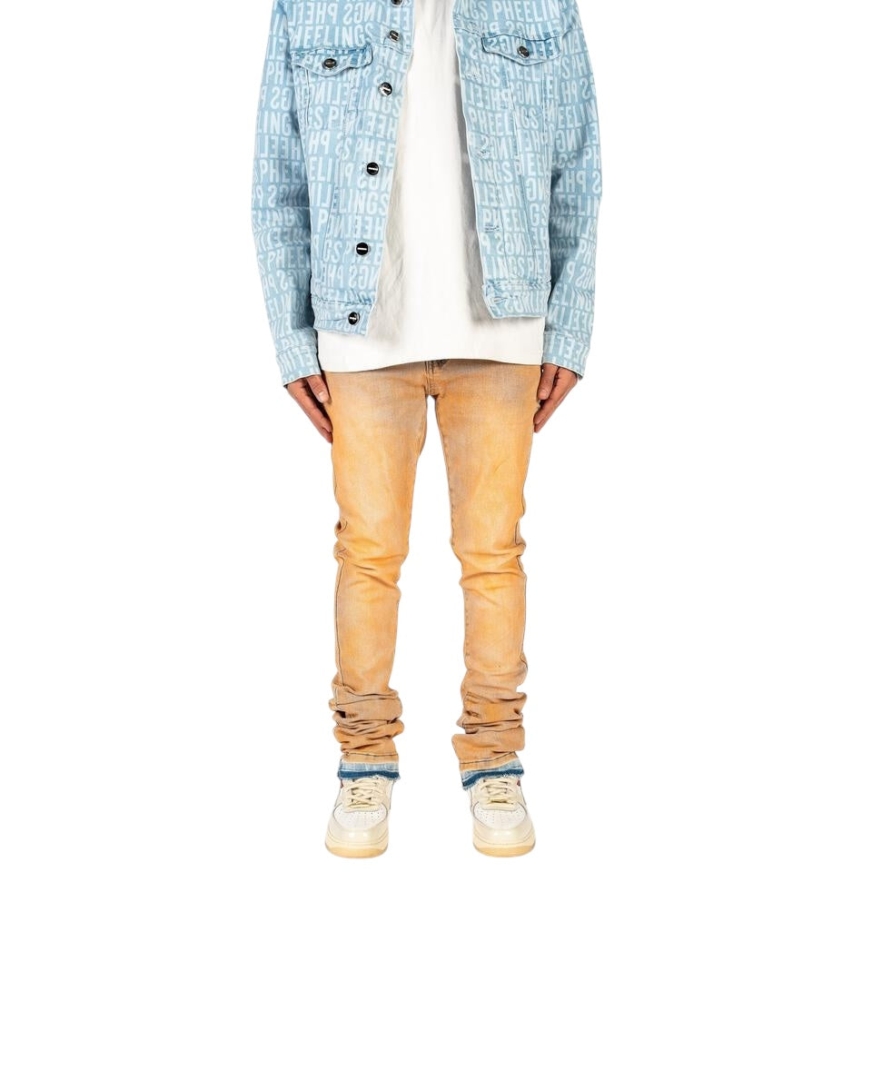 "UNLEASHED PHEELINGS" FLARE STACK DENIM