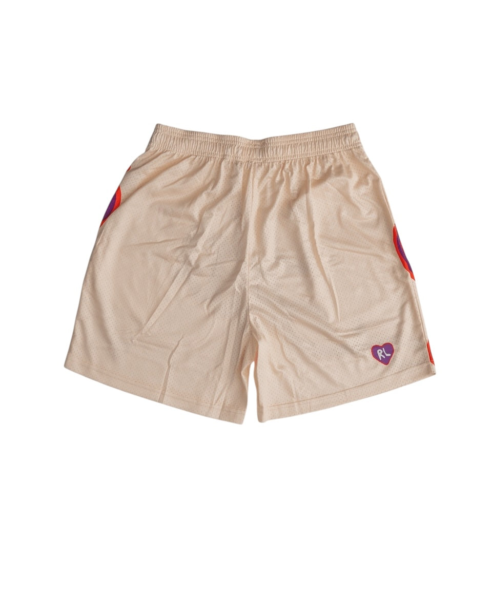 Letters Mesh Shorts - Cream