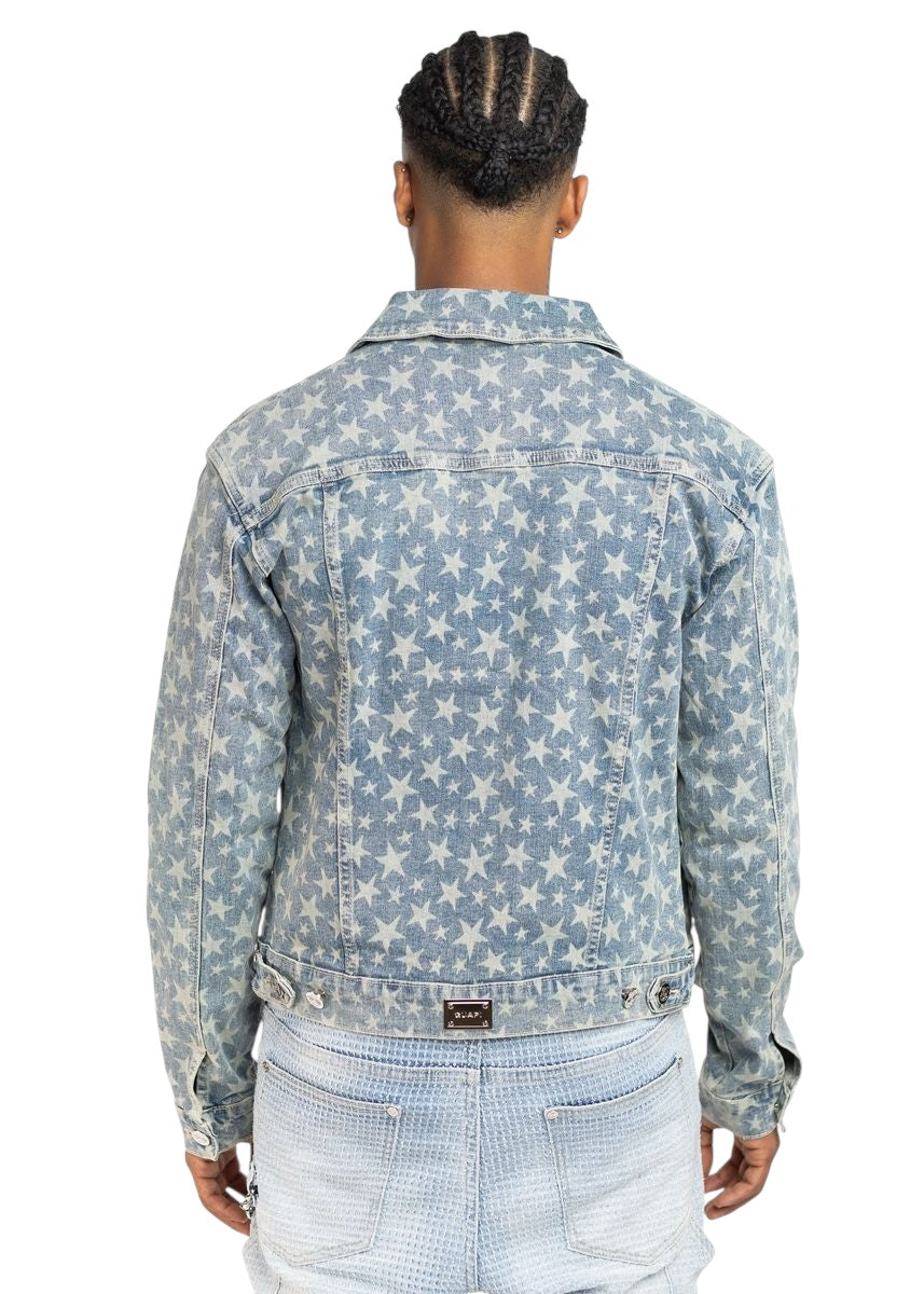 Guapi Vintage Blue Stars Denim Jacket