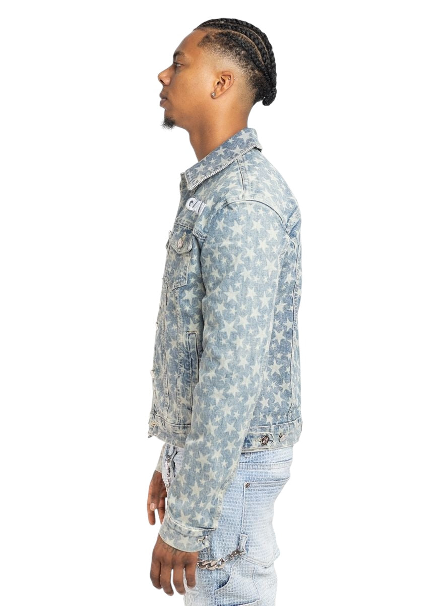 Guapi Vintage Blue Stars Denim Jacket