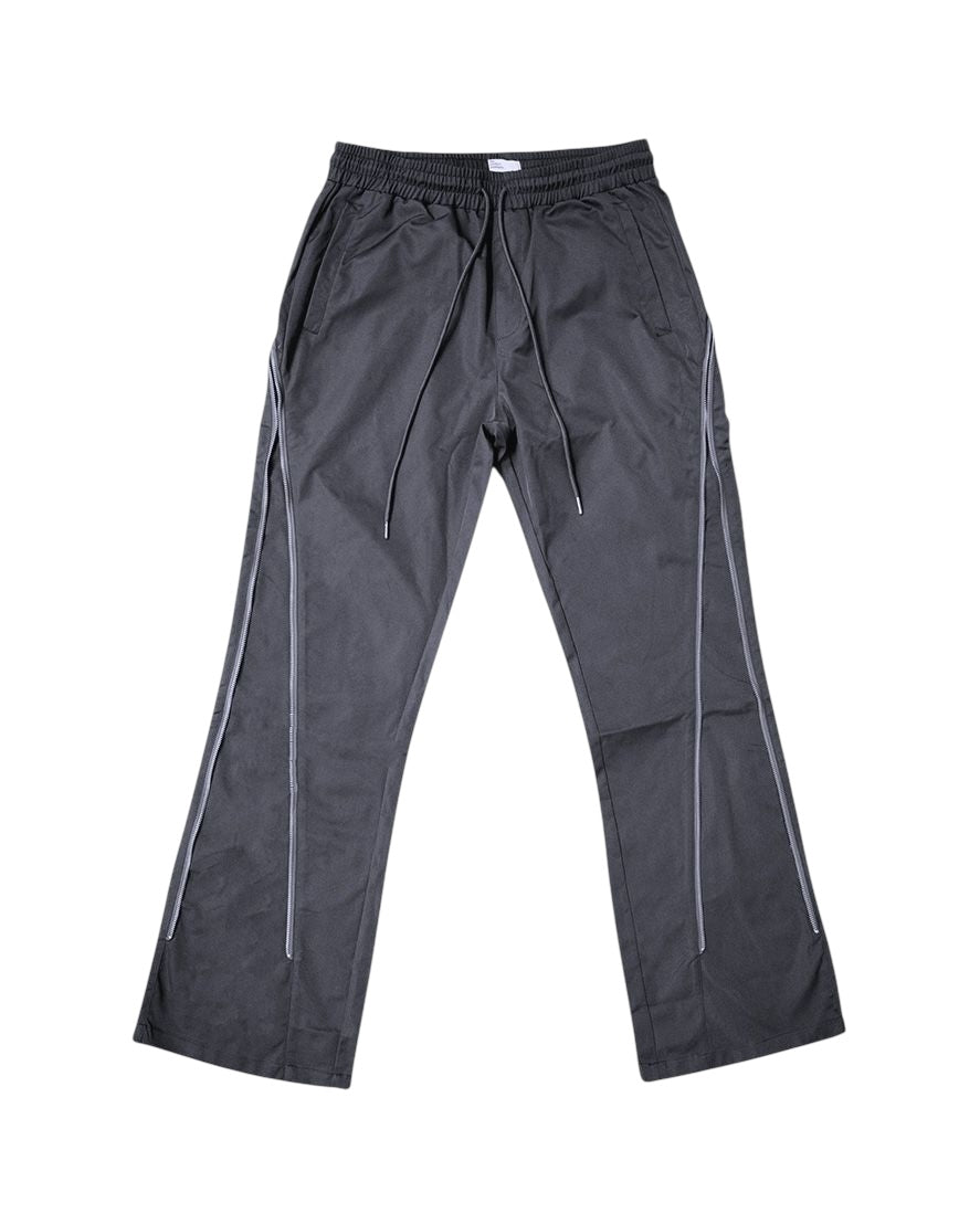 NYLON ZIP FLARED PANTS Grey
