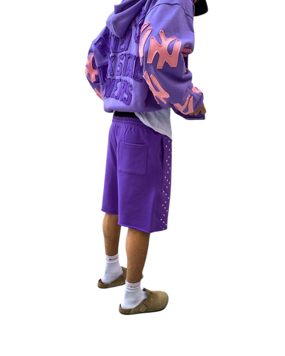 Stoned Sweat Shorts - Purple